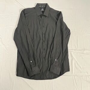 Ben Sherman Dress Shirt Mens 16.5-34/35 Black Slim Fit Formal Oxford Button Up